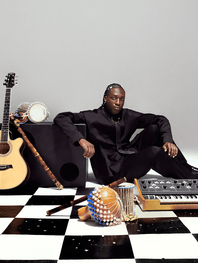 Musician with instruments